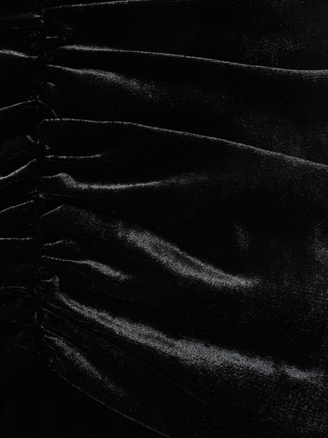 Alessandra Rich Ruched Cutout Velvet Gown In Black