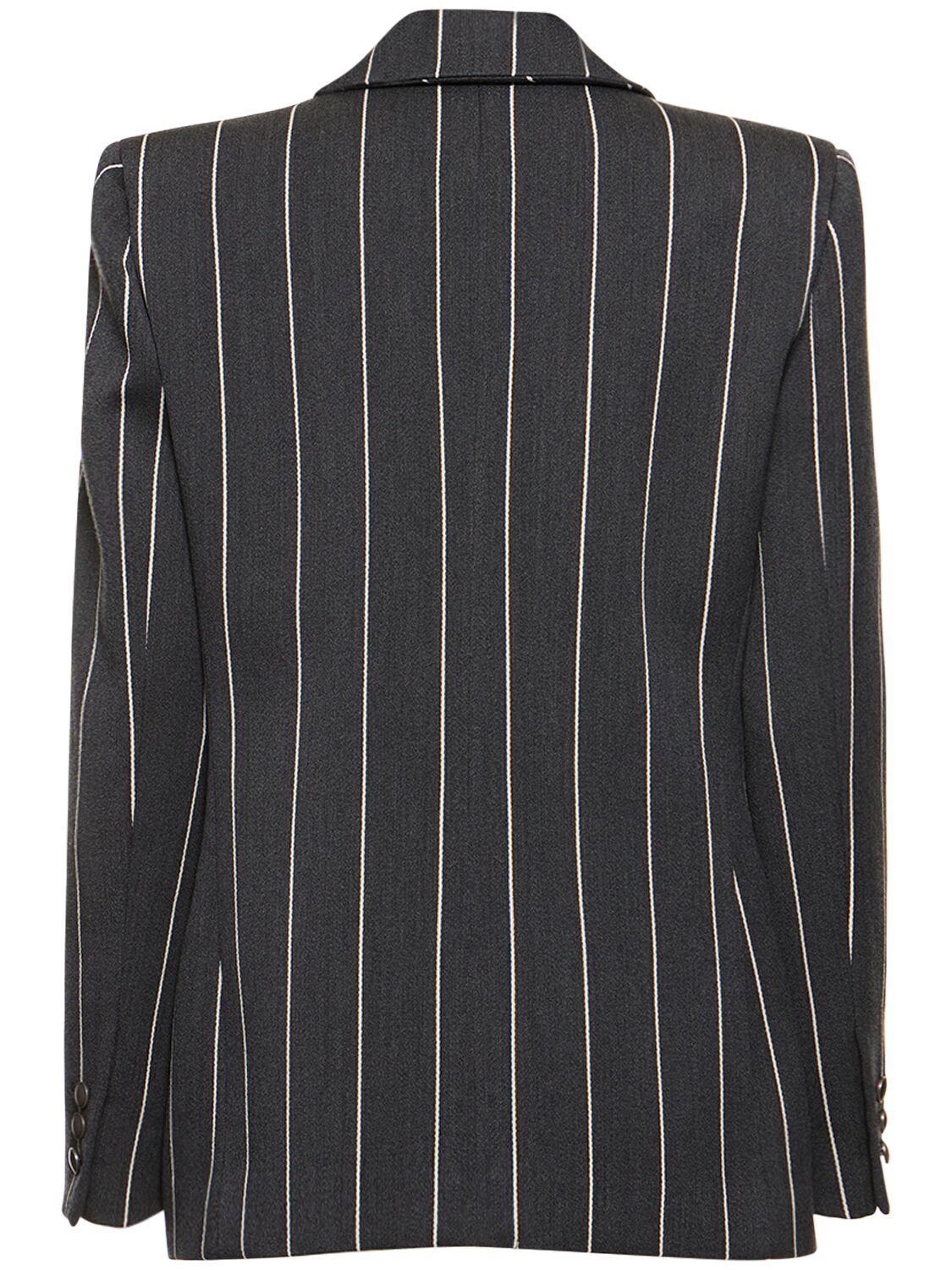 Shop Alessandra Rich Pinstripe Light Wool Tailored Jacket In Grey,white