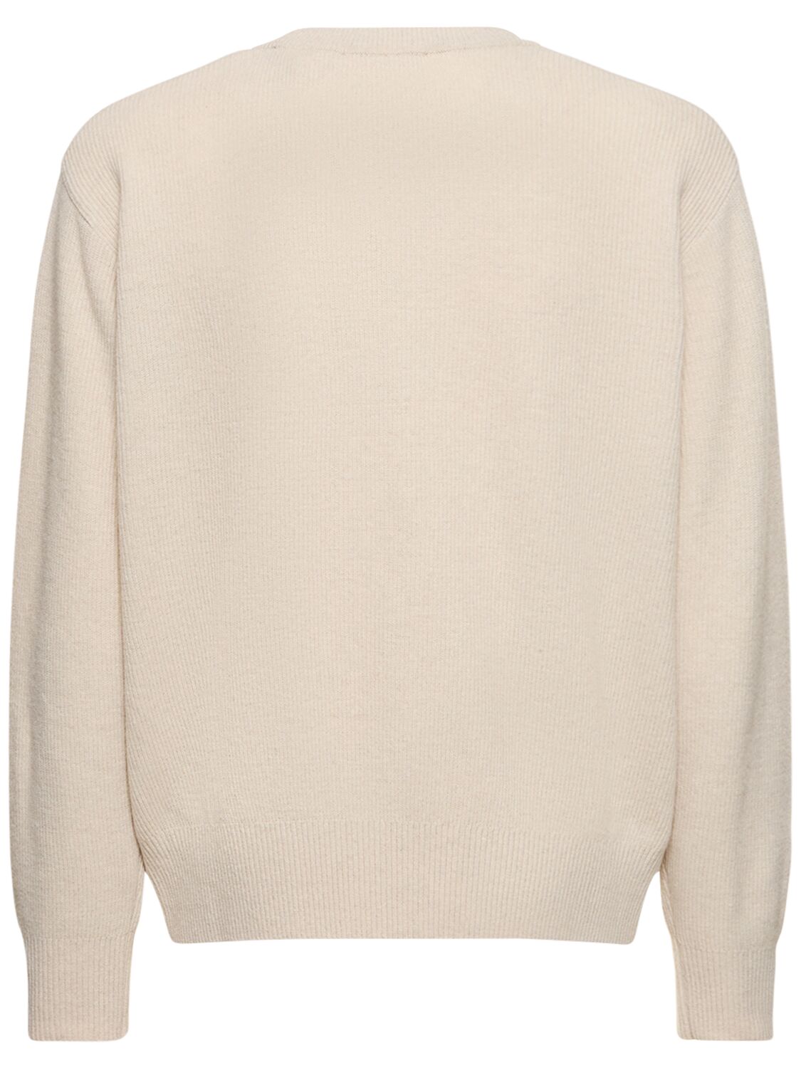 Shop Dunst Buttoned Crewneck Unisex Sweater In Oatmeal Melange