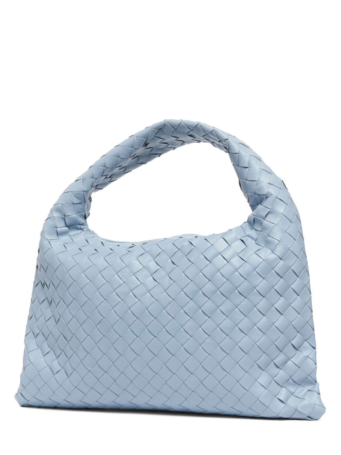 Shop Bottega Veneta Small Hop Leather Shoulder Bag In Ice