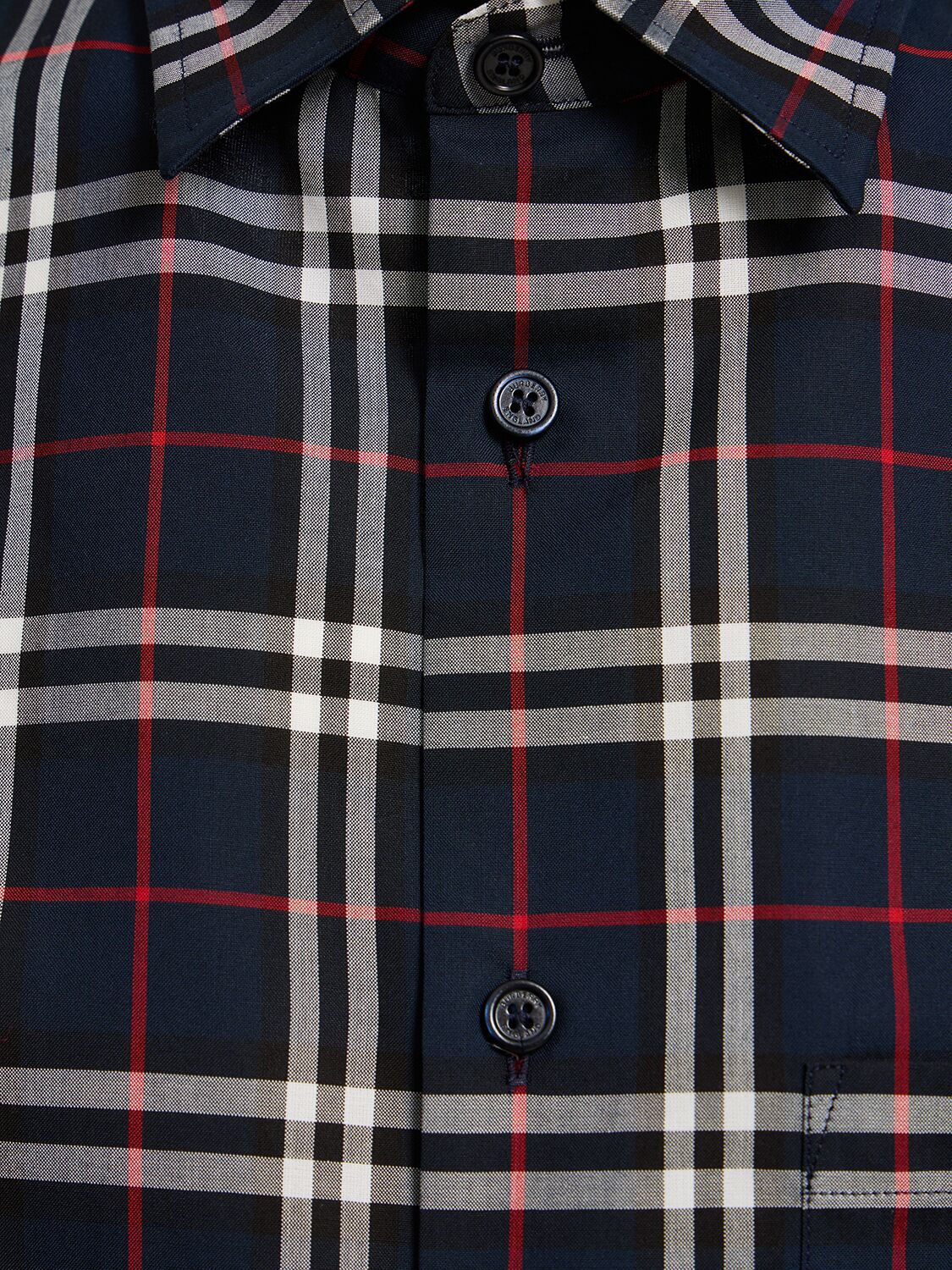 Shop Burberry Simpson Cotton Checked Shirt In Navy