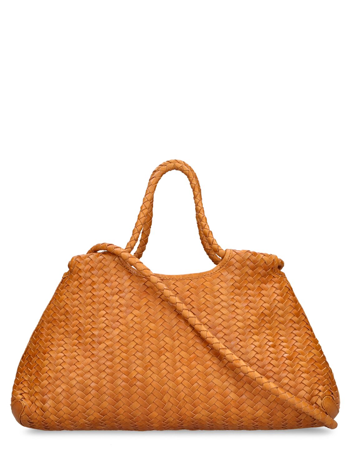 Shop Bembien Gabine Woven Leather Shoulder Bag In Copper