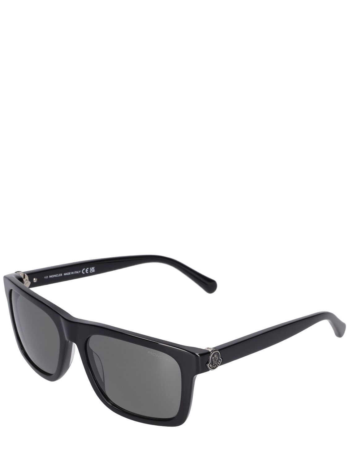 Shop Moncler Colada Squared Acetate Sunglasses In Shiny Black