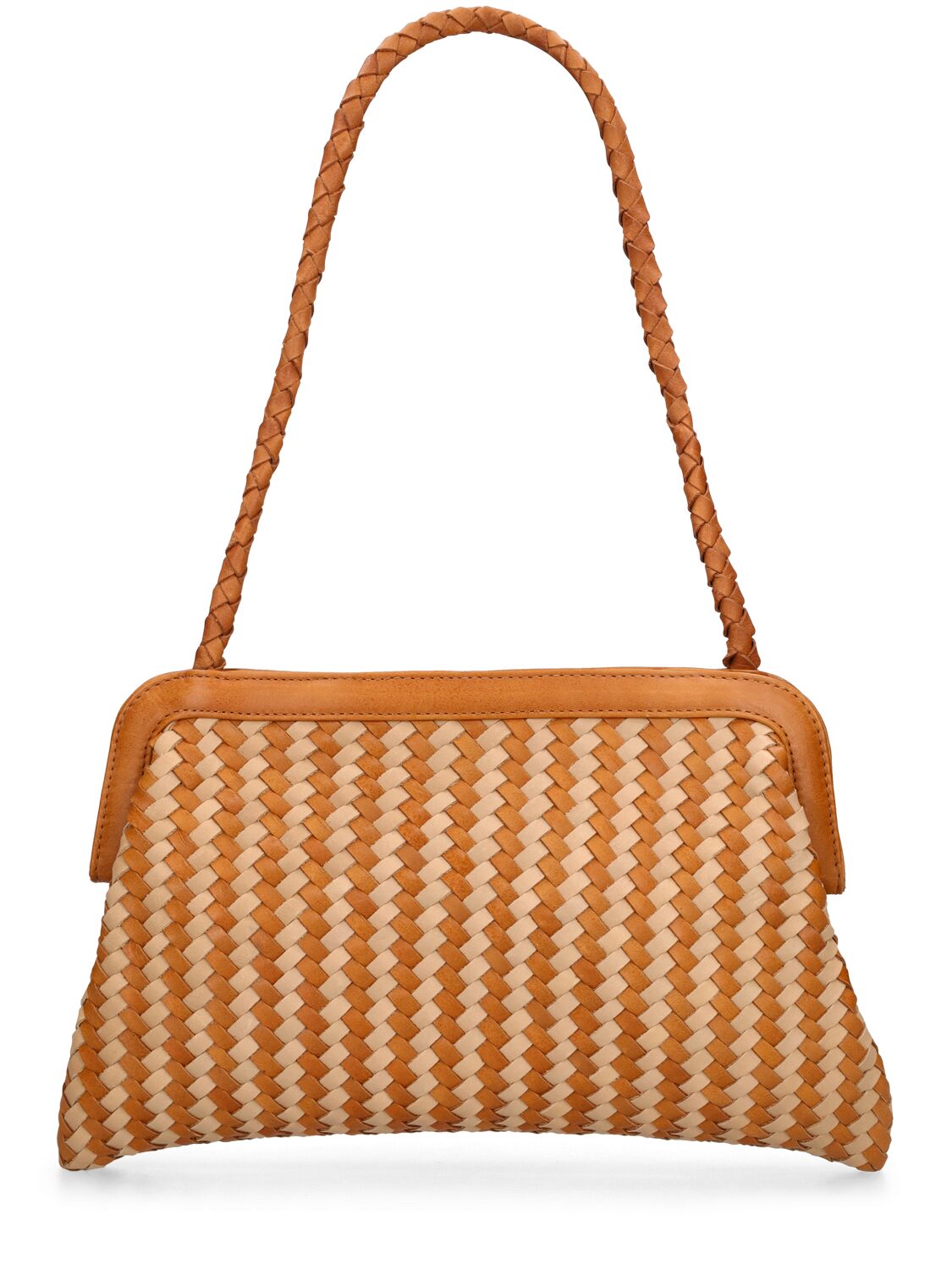 Bembien Le Sac Woven Leather Shoulder Bag In Cocoa Stripe