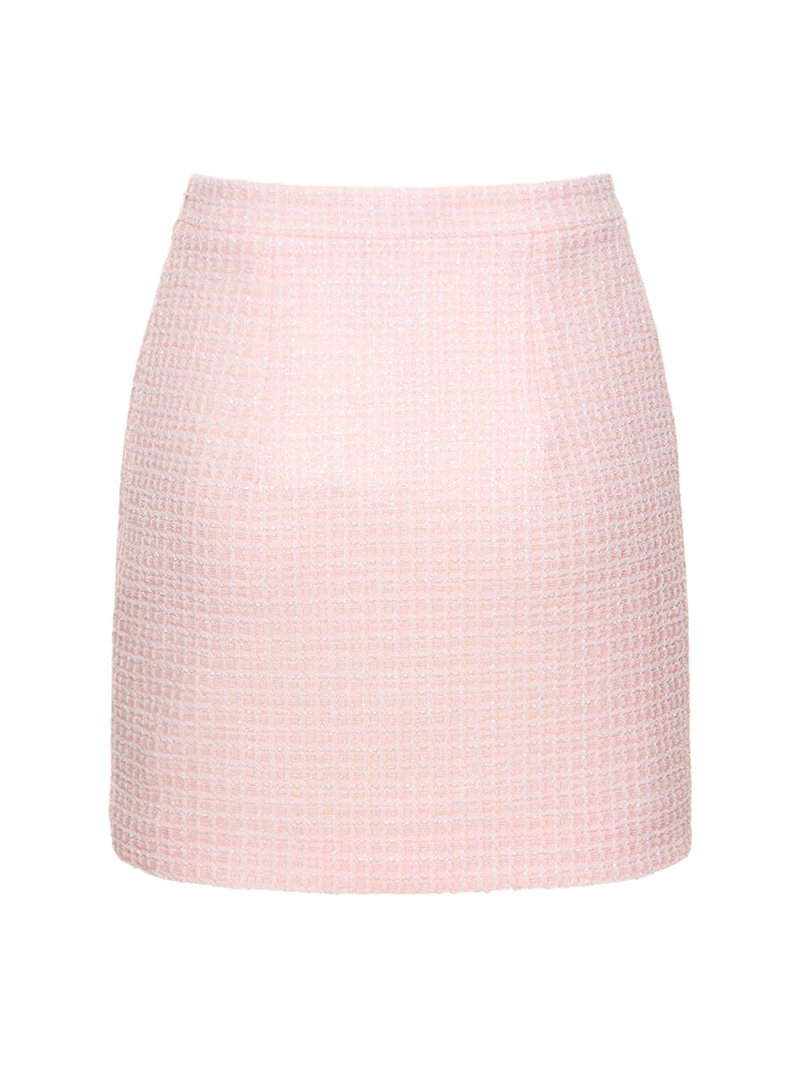 Shop Alessandra Rich Sequined Tweed Mini Skirt In Light Pink