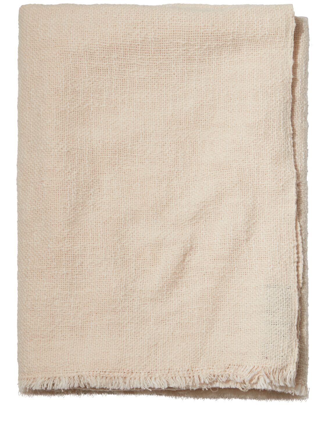 Janessa Leone Handwoven Cotton Blanket Scarf In Natural