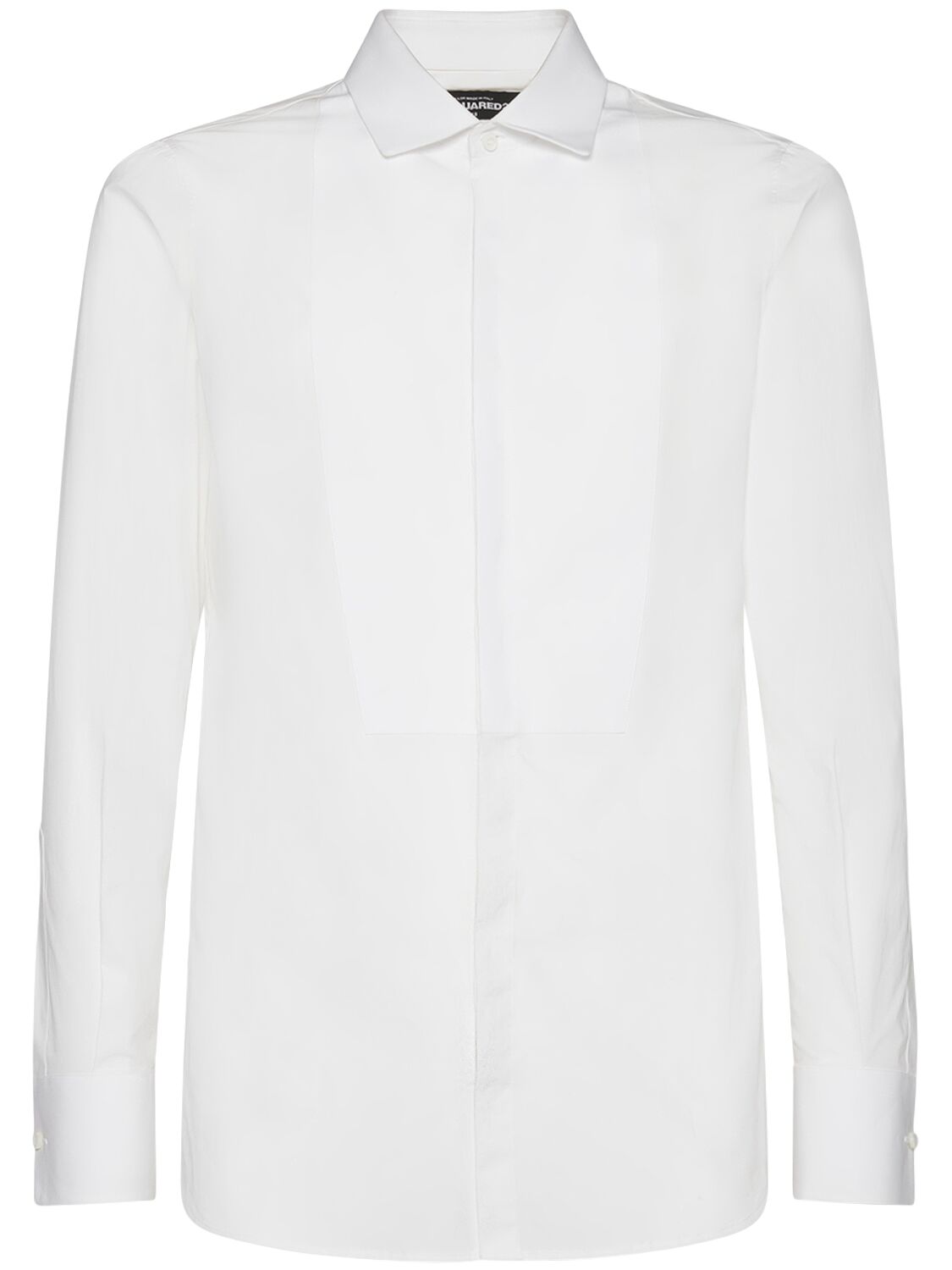 Dsquared2 Slim Fit Cotton Tuxedo Shirt In White