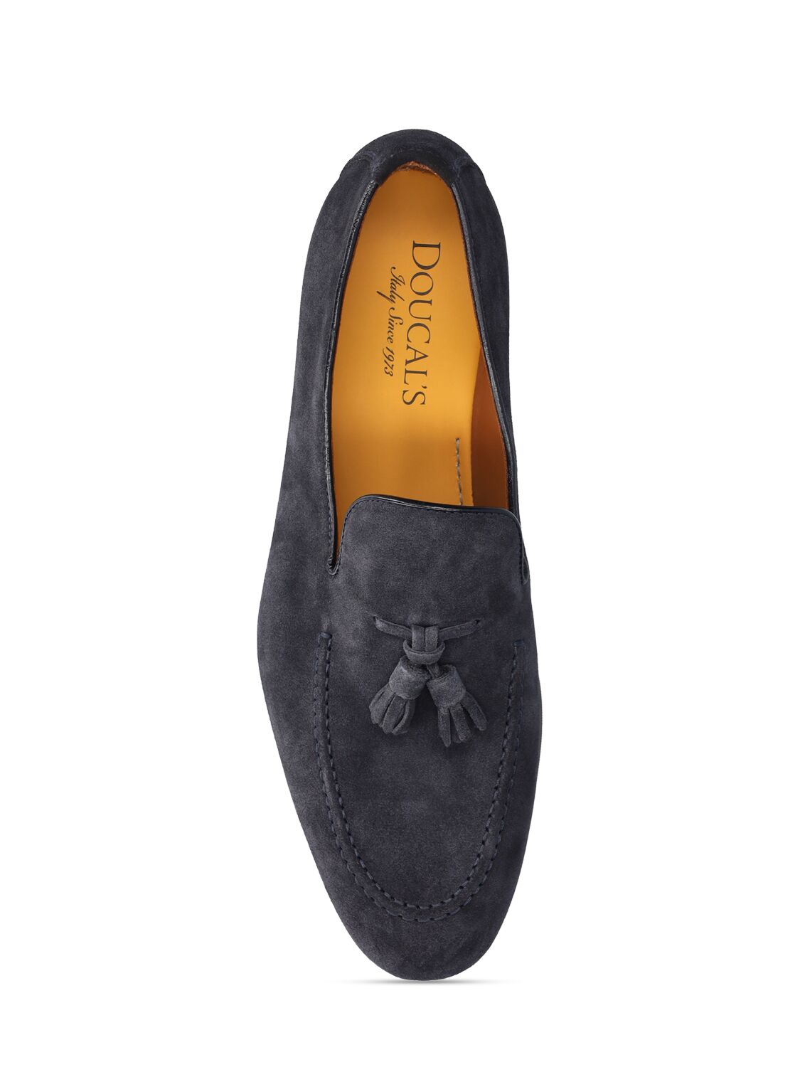 Shop Doucal's Suede Loafers In Navy