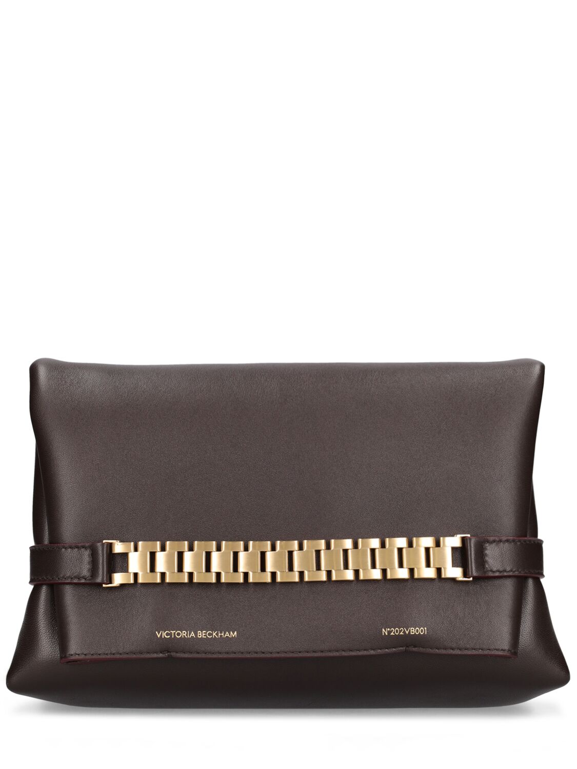 Victoria Beckham Chain Leather Shoulder Bag In Cocoa