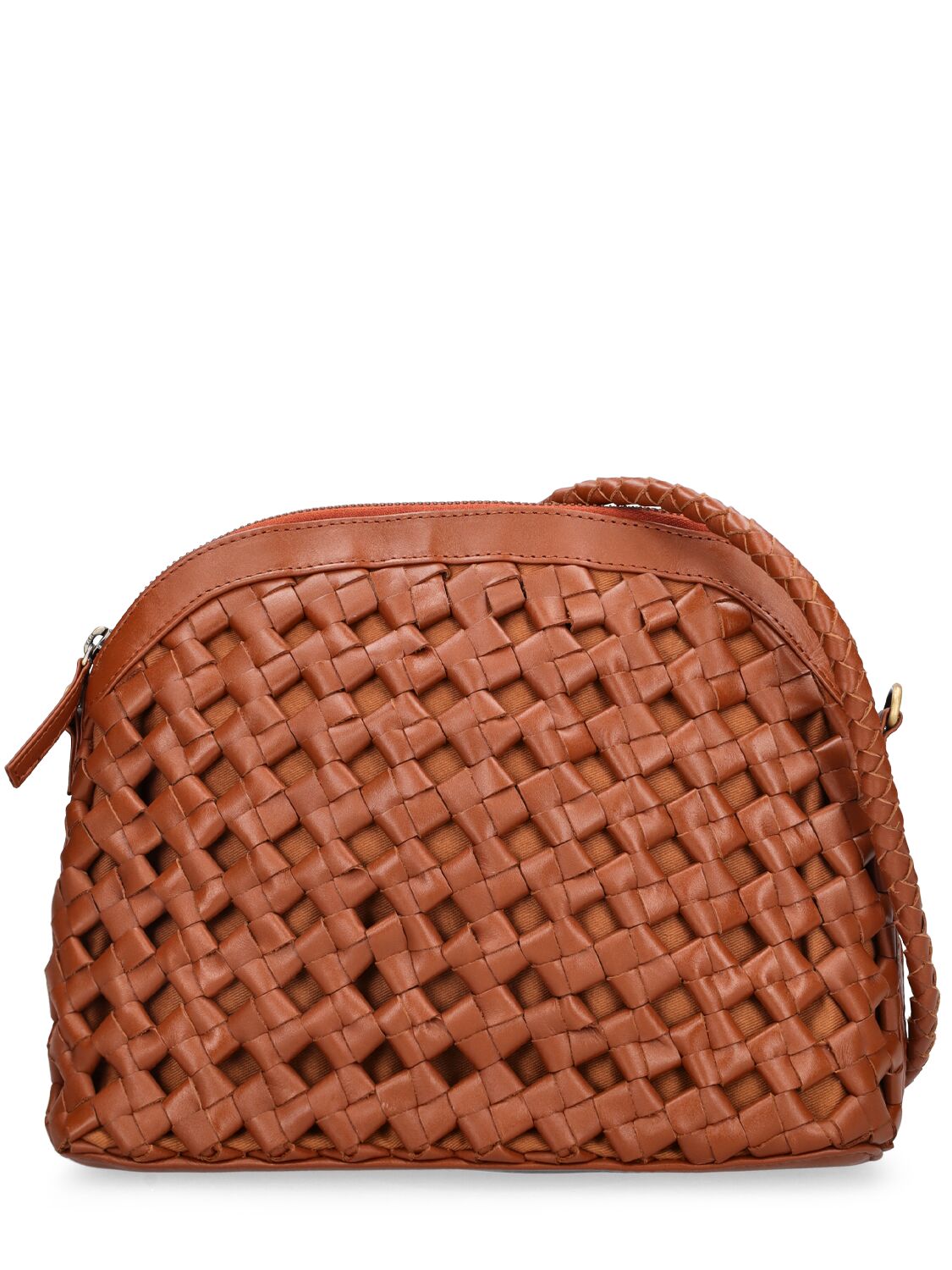 Bembien Carmen Woven Leather Shoulder Bag In Sienna