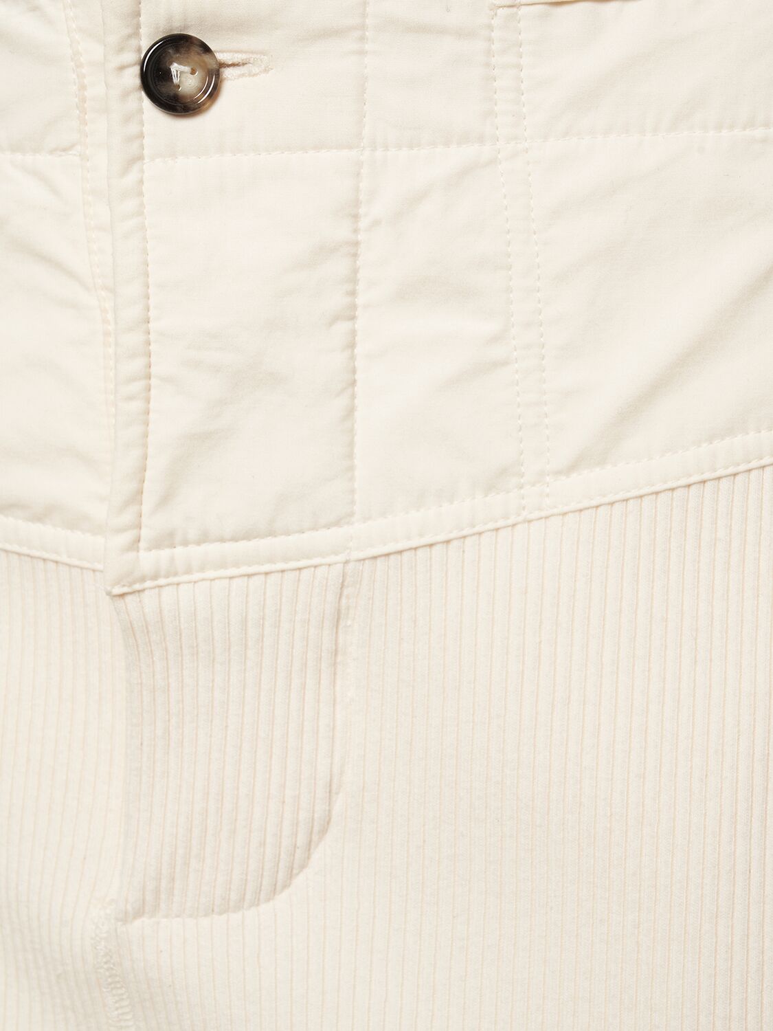 Shop Bottega Veneta Compact Cotton Rib Jersey Skirt In Sea Salt