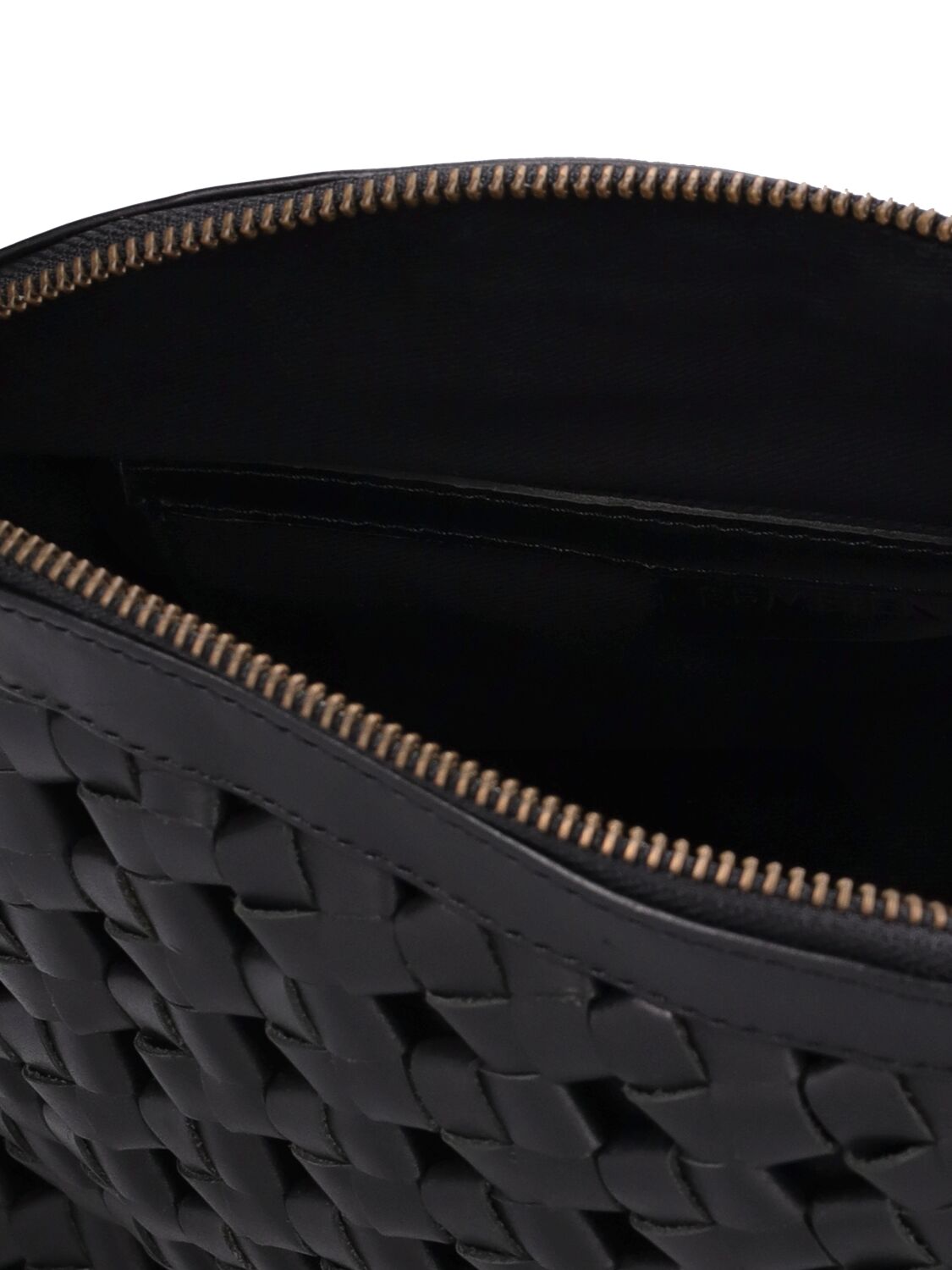 Shop Bembien Carmen Woven Leather Shoulder Bag In Black
