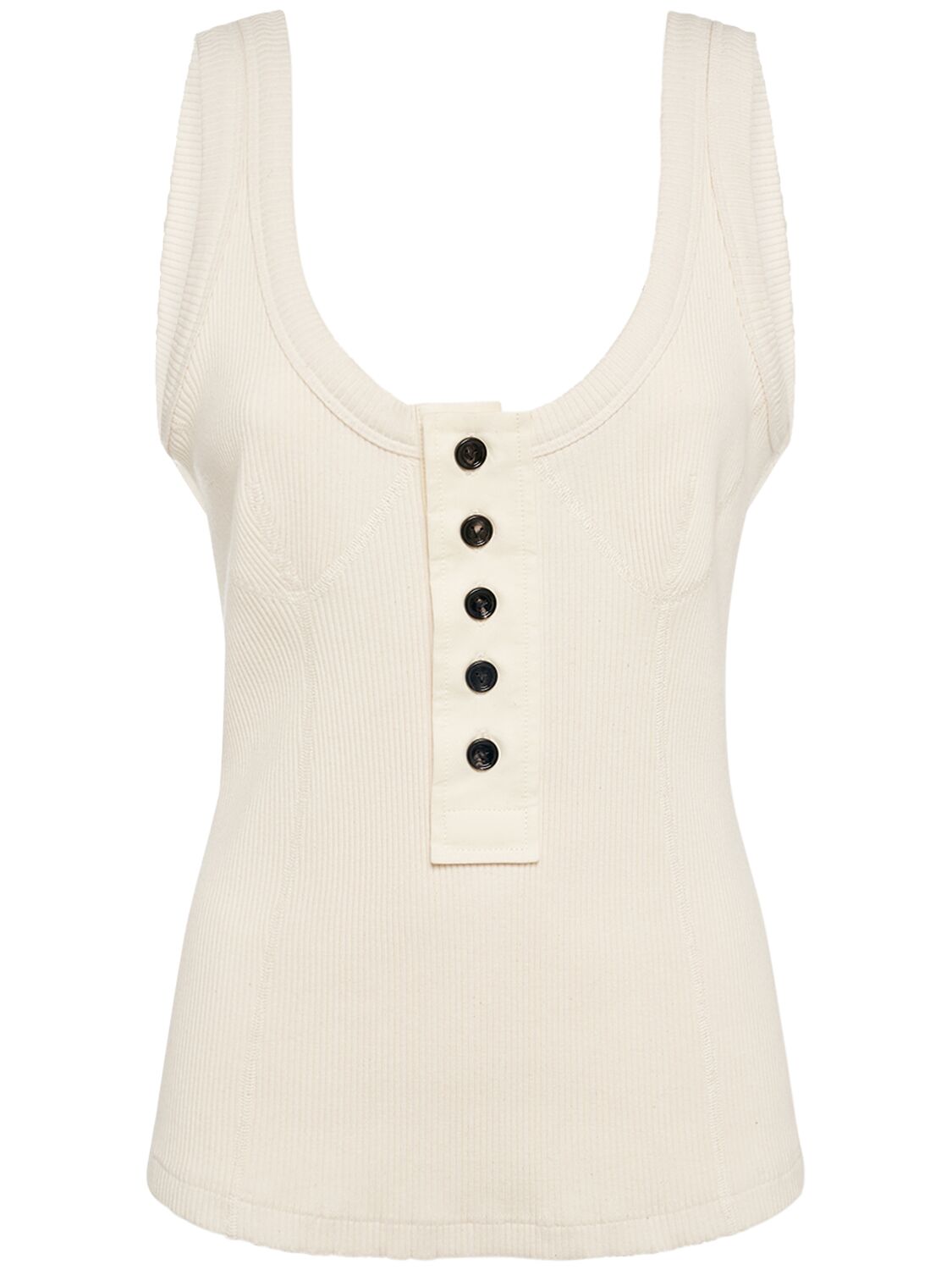 Image of Compact Cotton Rib Jersey Tank Top