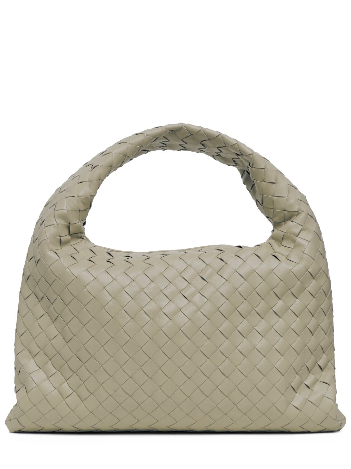 Bottega Veneta Small Hop Leather Shoulder Bag In Travertine
