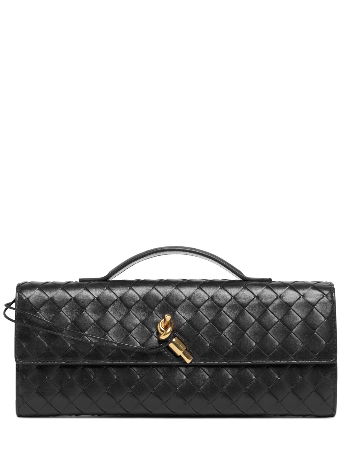 Bottega Veneta Long Clutch Leather Bag In Black