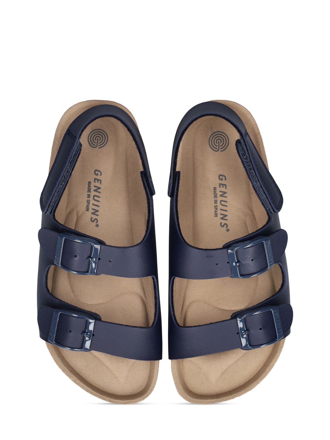 Shop Genuins Vegan Faux Leather Sandals In Navy