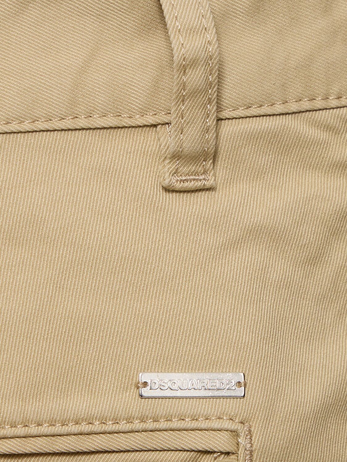 Shop Dsquared2 Sexy Cargo Stretch Cotton Shorts In Beige