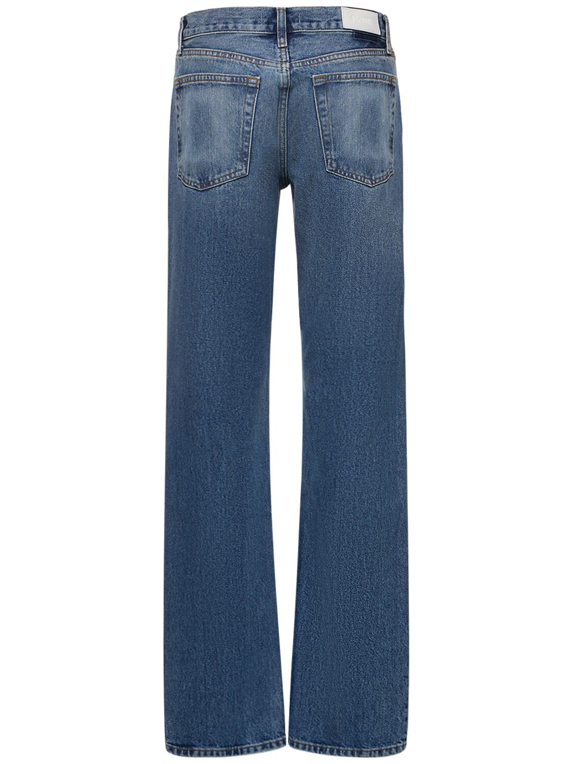 Shop Re/done Easy Straight Cotton Denim Jeans In 블루