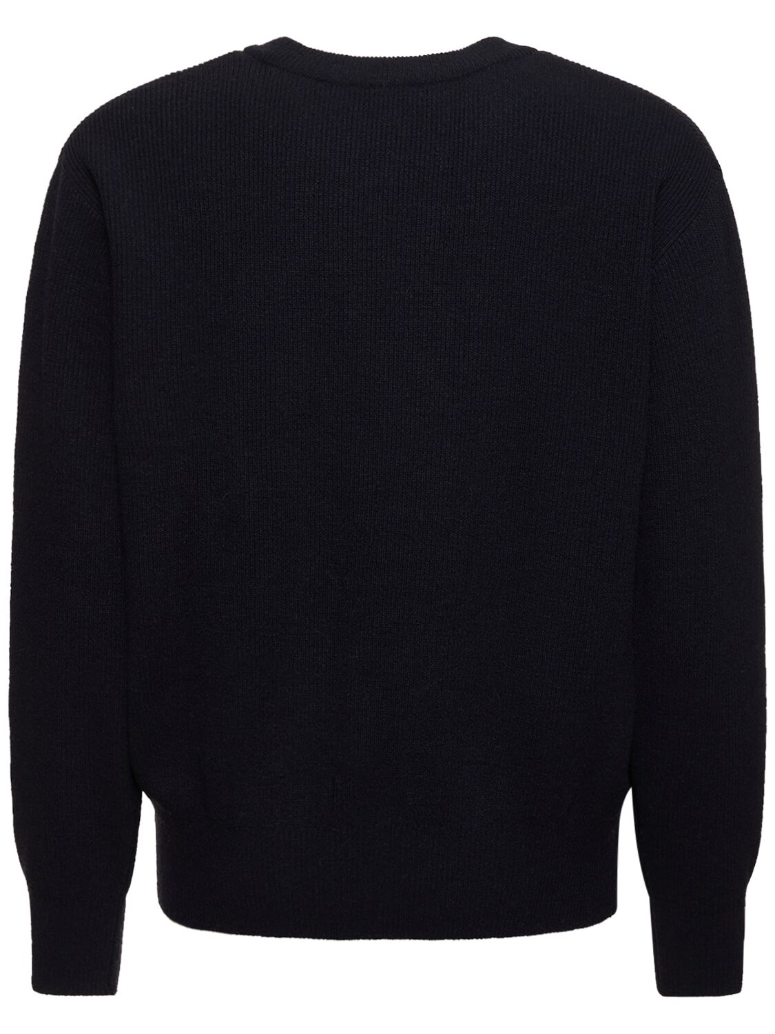 Shop Dunst Buttoned Crewneck Unisex Sweater In 네이비