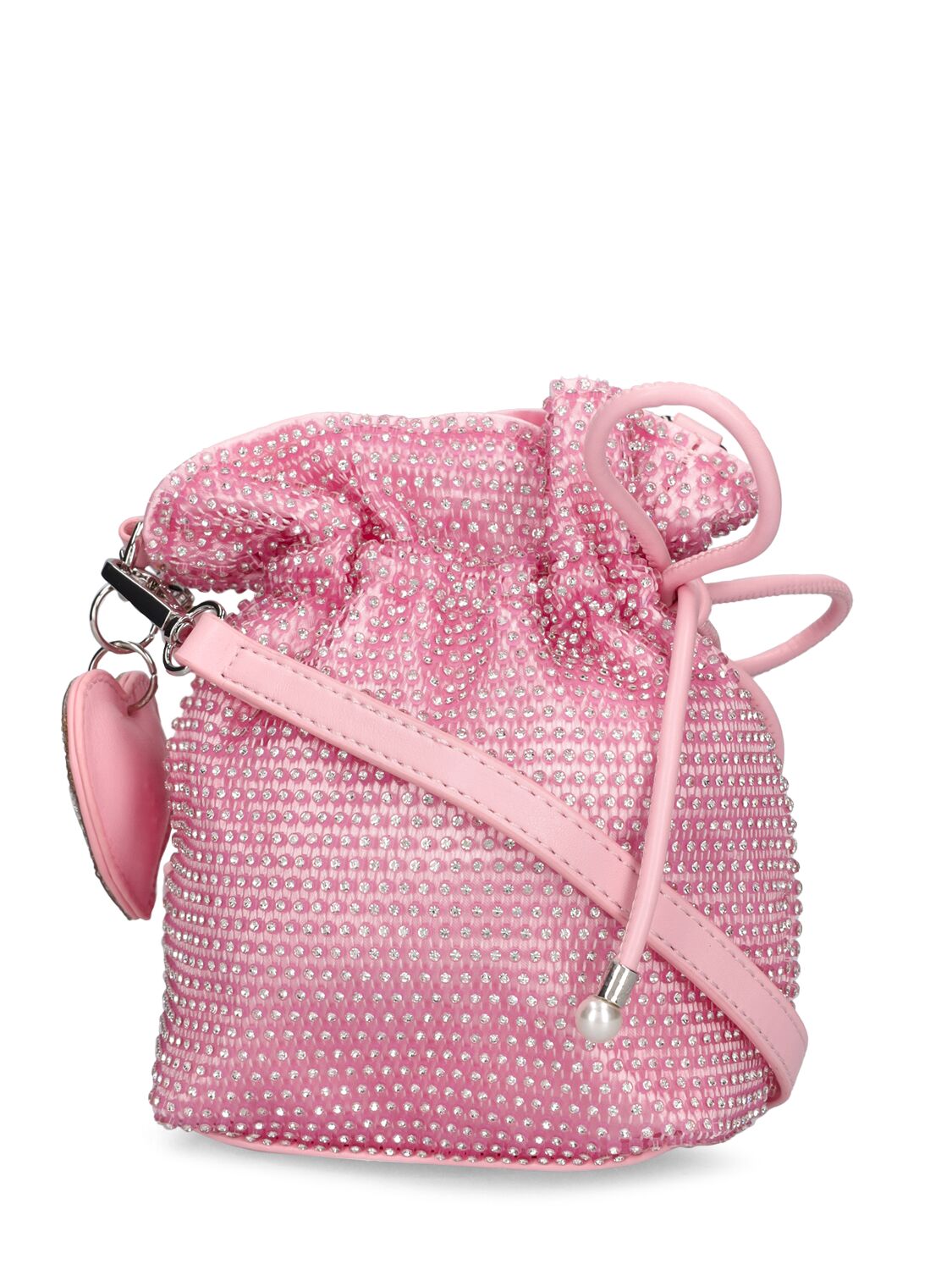 Shop Monnalisa Crystal Embellished Bag In Pink