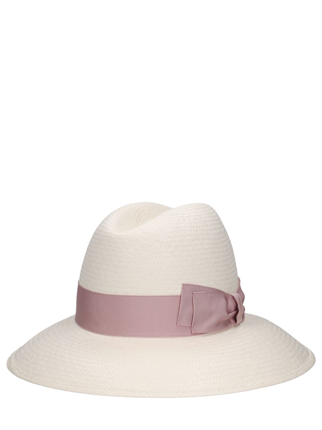 Shop Borsalino Claudette Fine Straw Panama Hat In White,ortensia