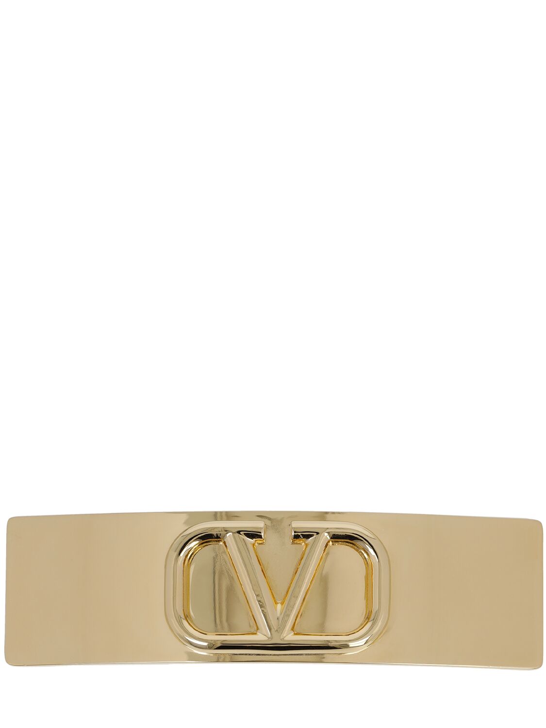 Valentino Garavani V Logo Hair Barrette In Gold