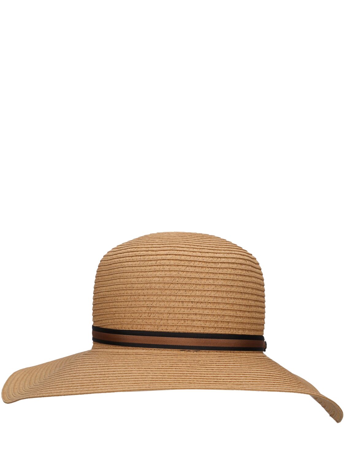 Borsalino Giselle Foldable Straw Hat In Calcedonia,nero