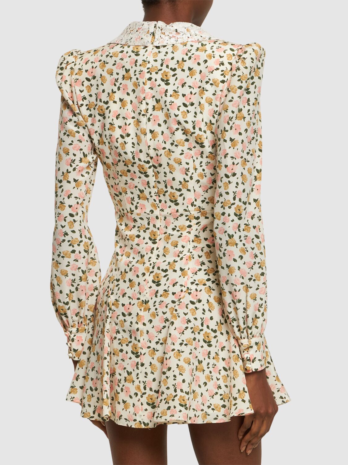 Printed Silk Long Sleeve Mini Dress