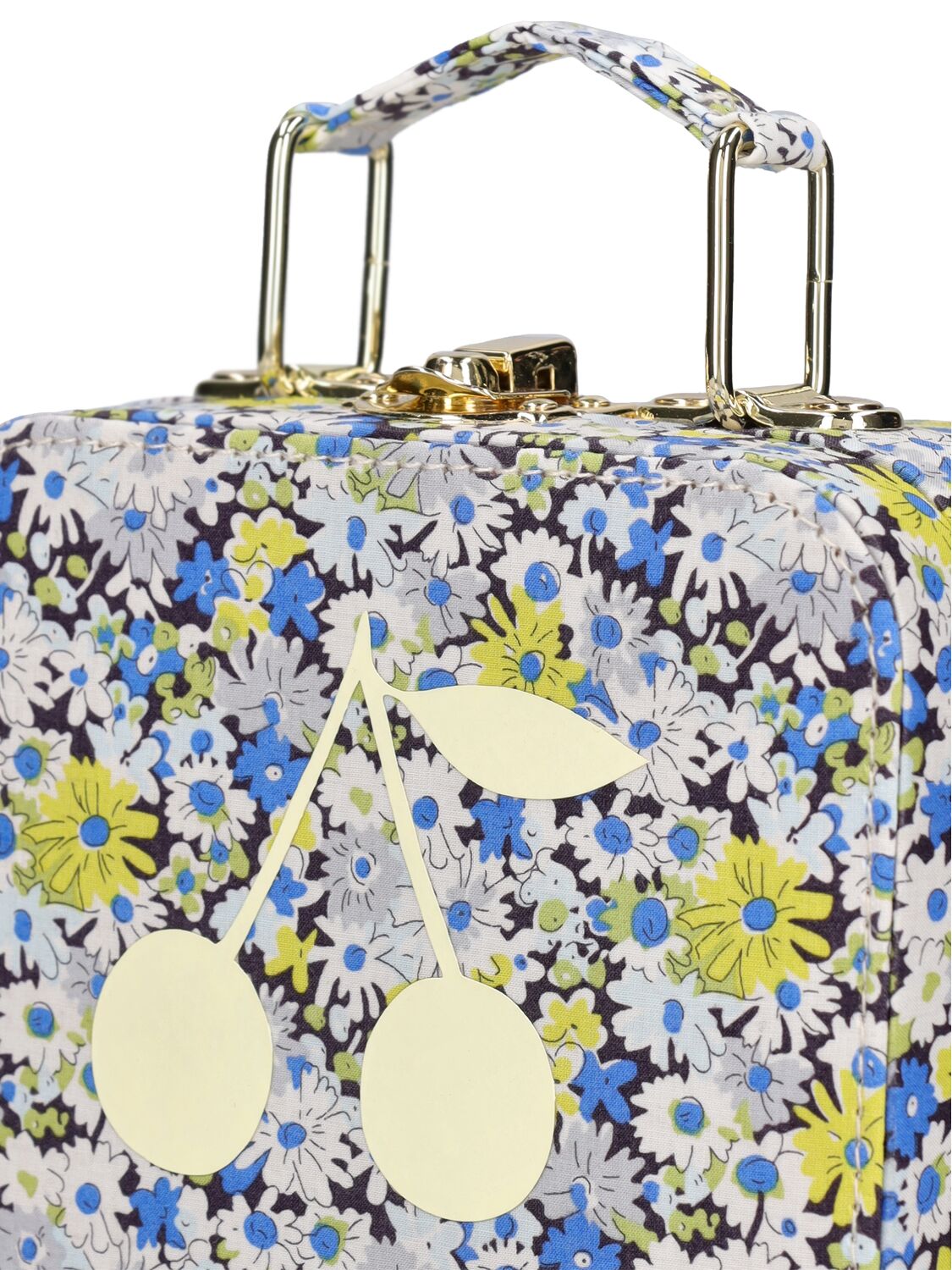 Shop Bonpoint Printed Cotton Shoulder Bag In Blue