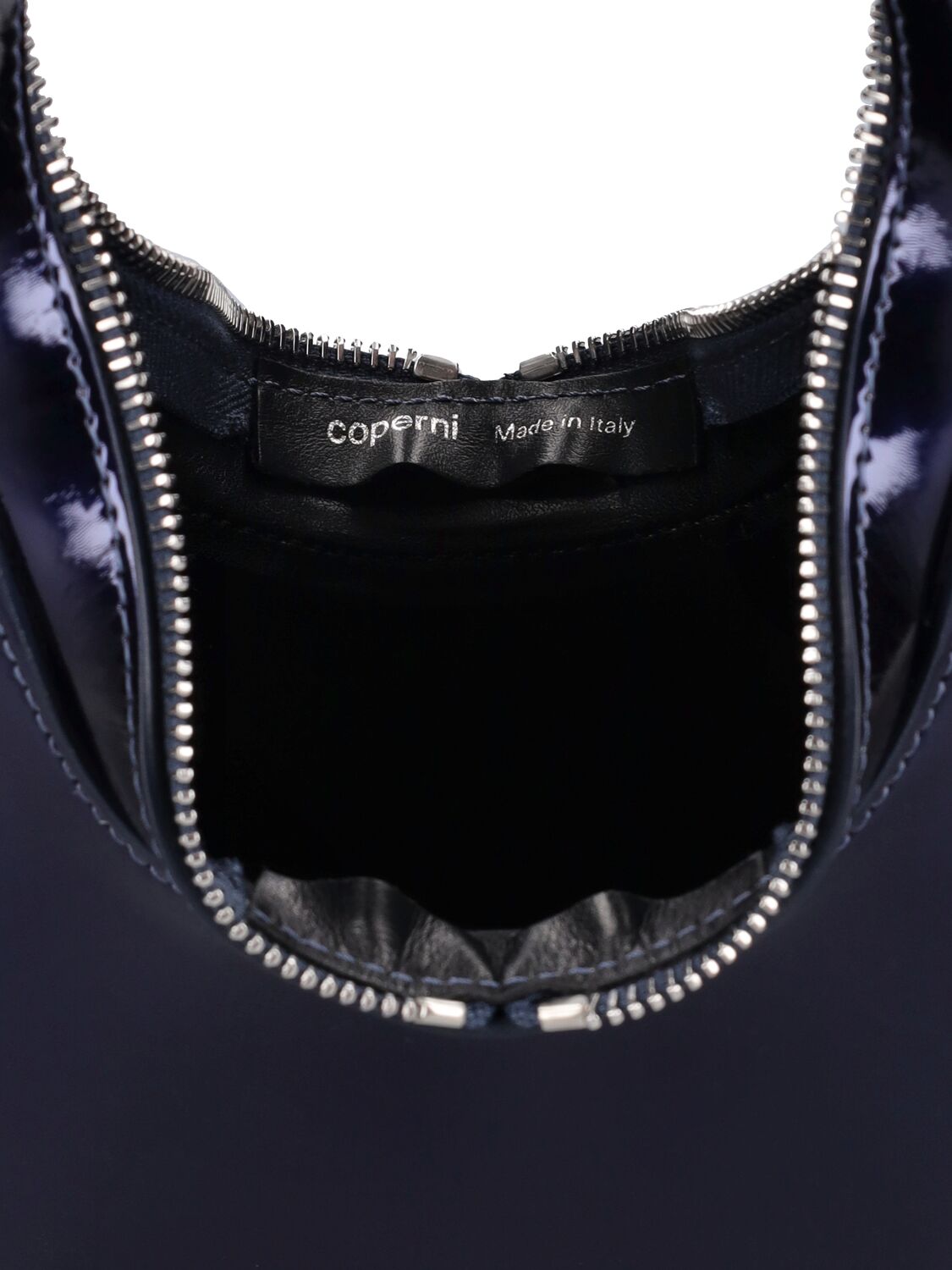 Shop Coperni Mini Swipe Leather Shoulder Bag In Navy