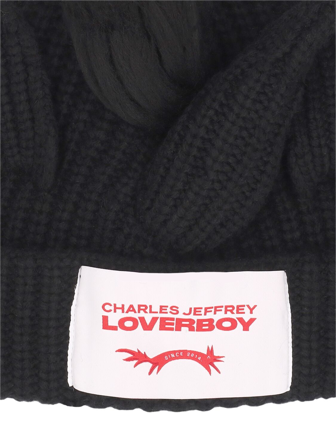 Shop Charles Jeffrey Loverboy Chunky Unicorn Wool & Nylon Beanie In Black