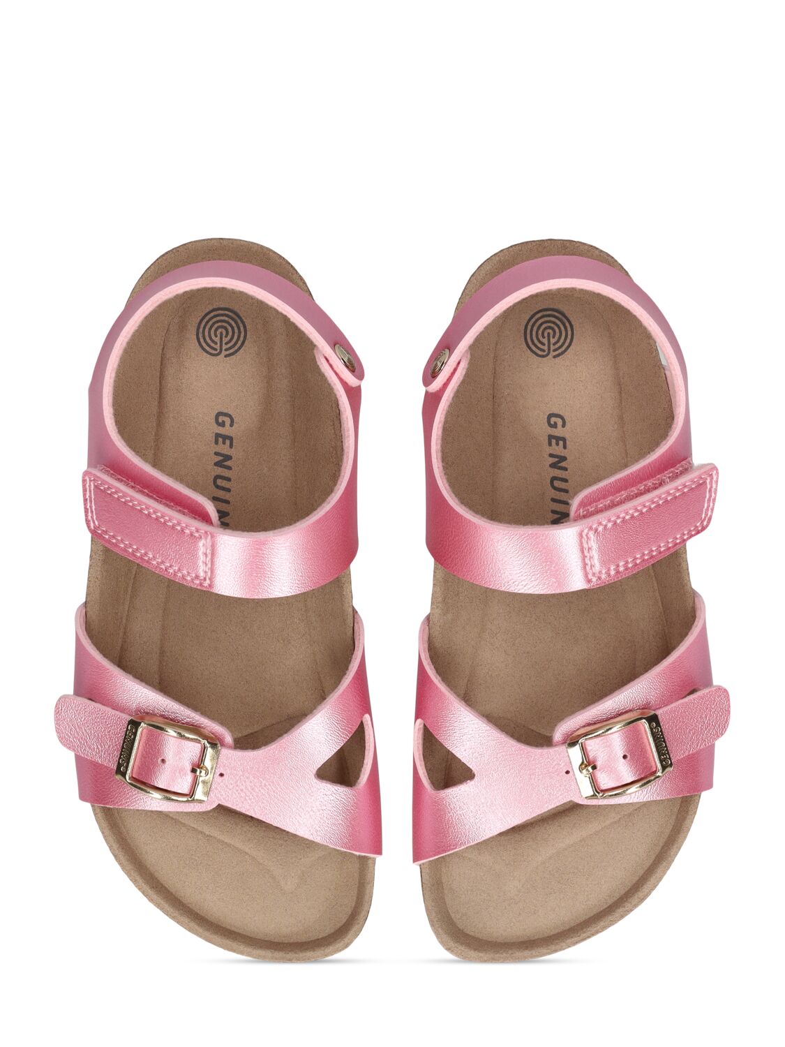 Shop Genuins Shiny Faux Leather Sandals In Pink