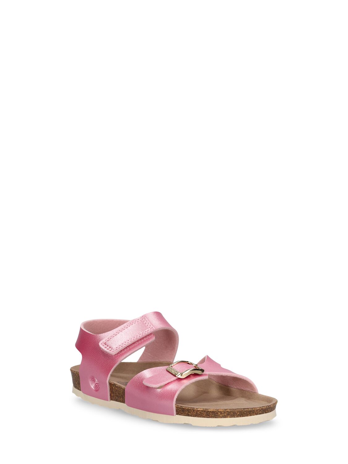Shop Genuins Shiny Faux Leather Sandals In Pink