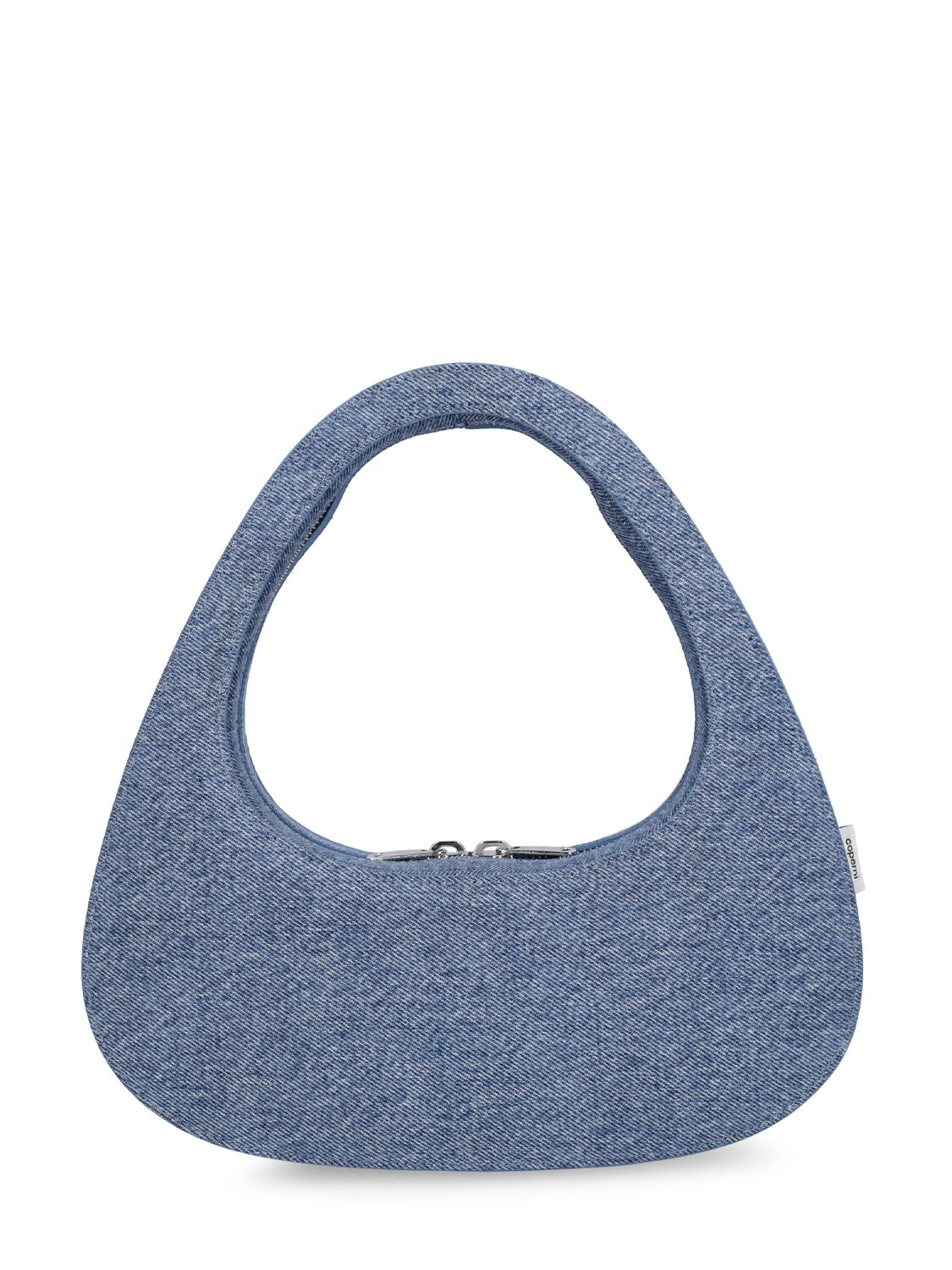 Coperni Swipe Denim Top Handle Bag In Washed Blue