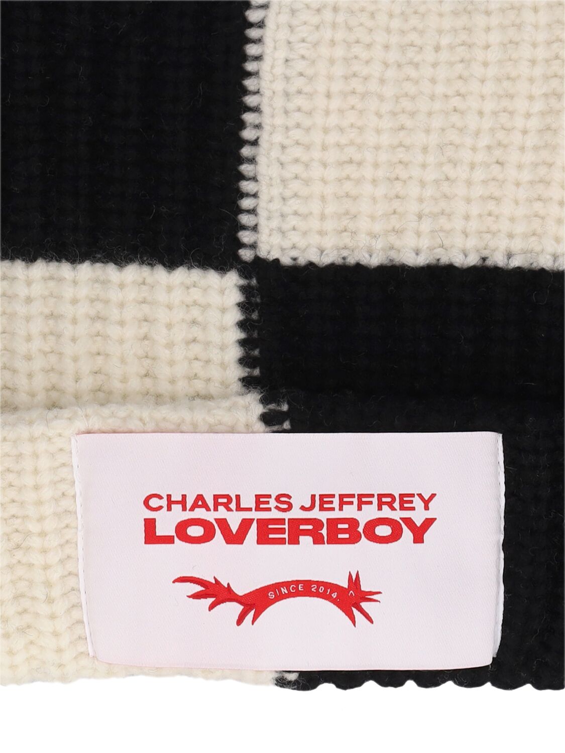 Shop Charles Jeffrey Loverboy Chunky Ears Wool & Nylon Beanie In Black,white