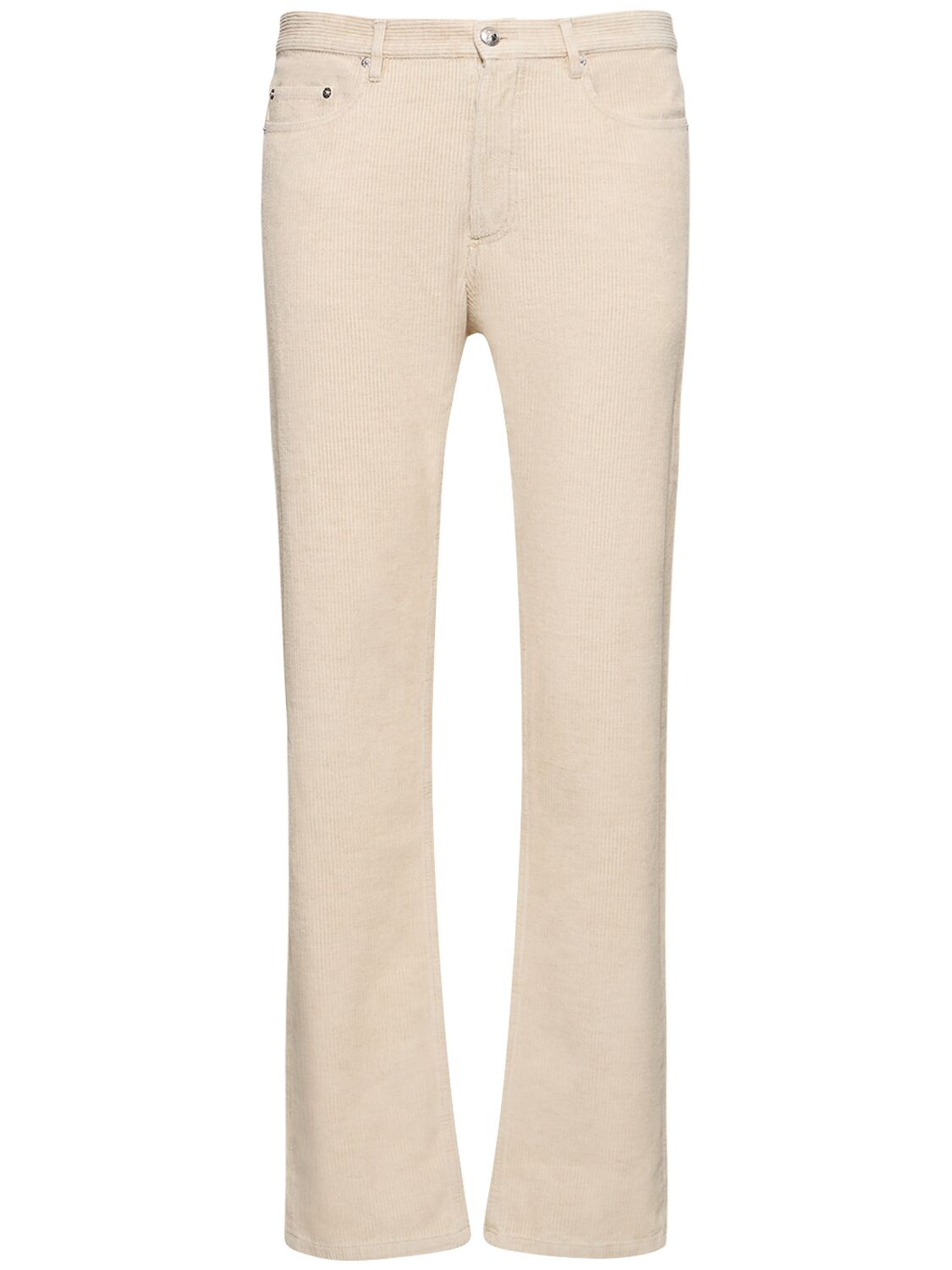 Apc Cotton & Linen Corduroy Trousers In Ecru
