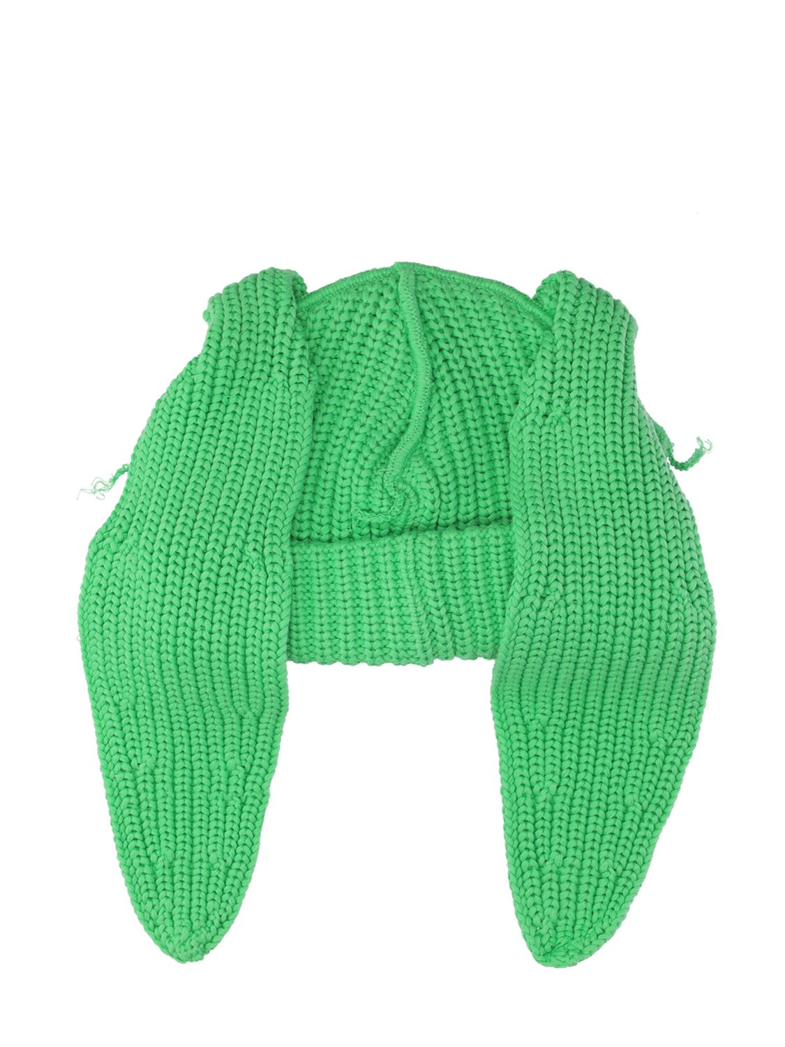 Shop Charles Jeffrey Loverboy Chunky Rabbit Cotton Beanie In Green