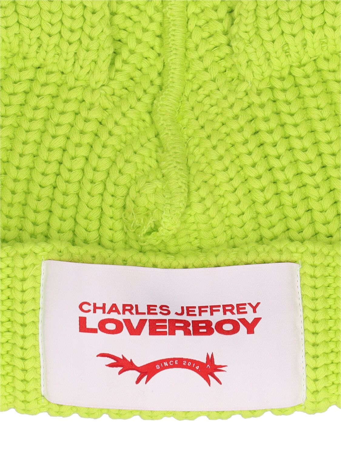 Shop Charles Jeffrey Loverboy Chunky Ears Cotton Beanie In Green