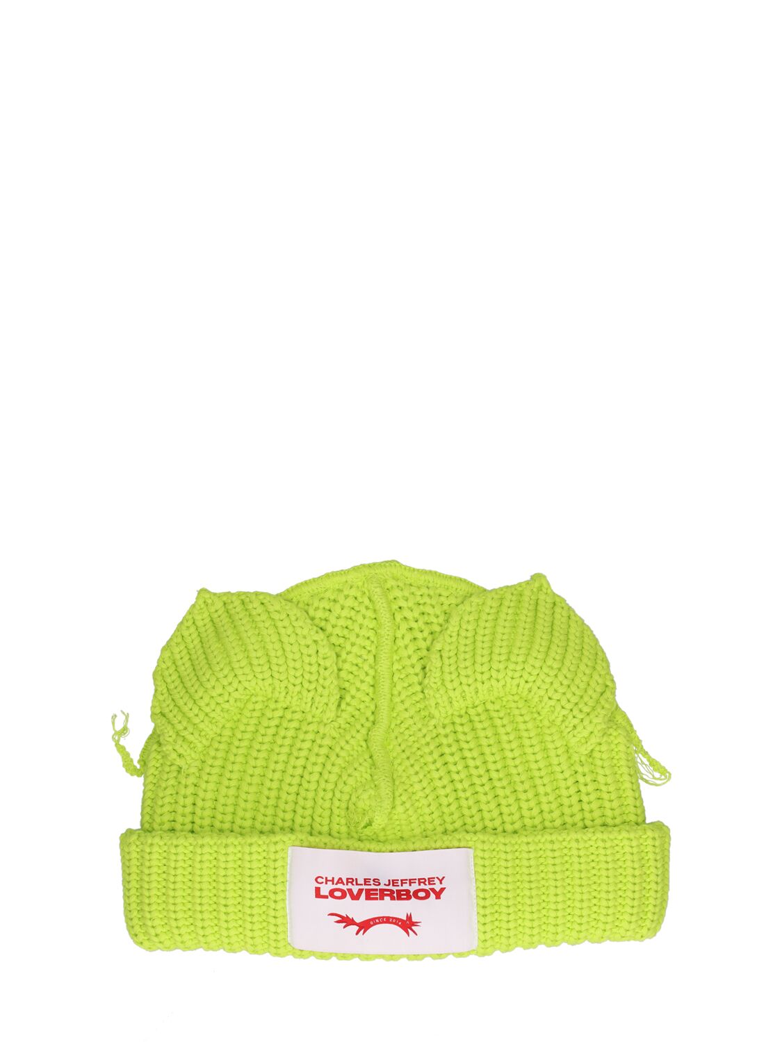 Charles Jeffrey Loverboy Chunky Ears Cotton Beanie In Green