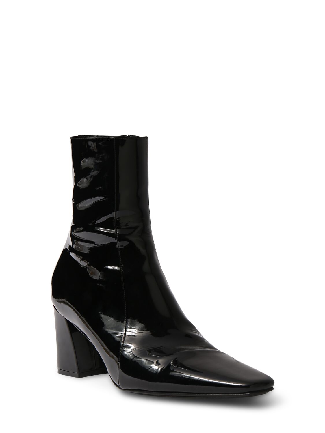 Shop Saint Laurent Rainer 75 Leather Zipped Boots In Black