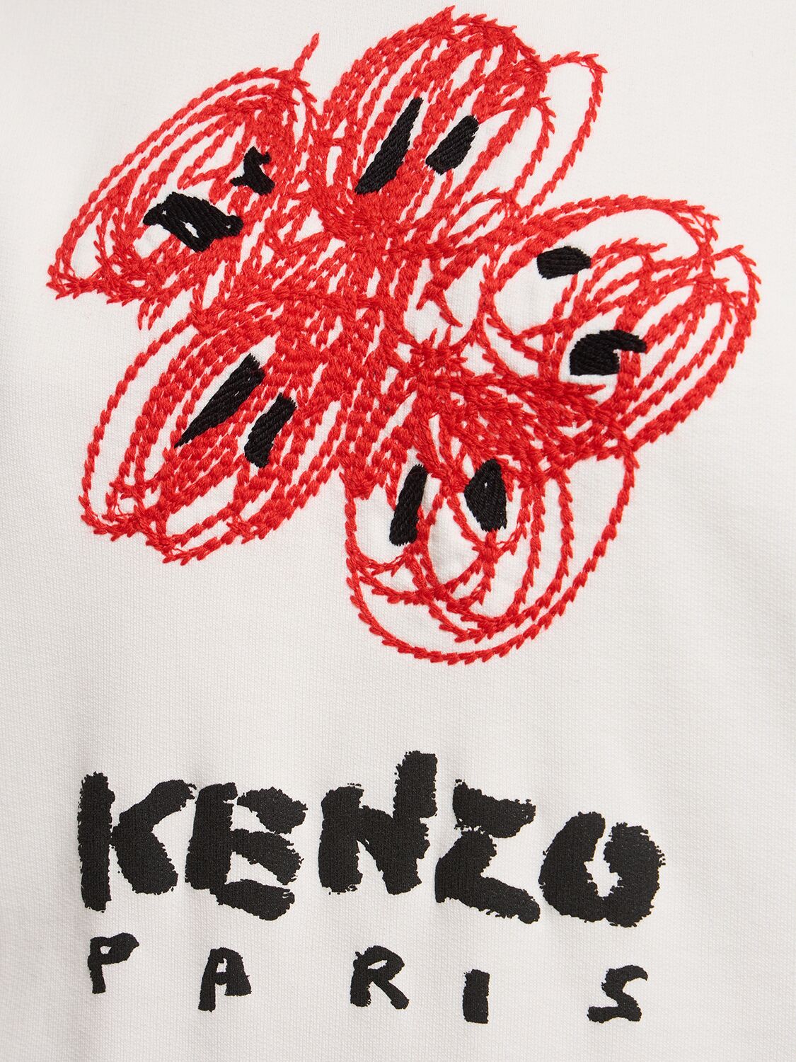 Shop Kenzo Drawn Classic Cotton Varsity Hoodie In 화이트