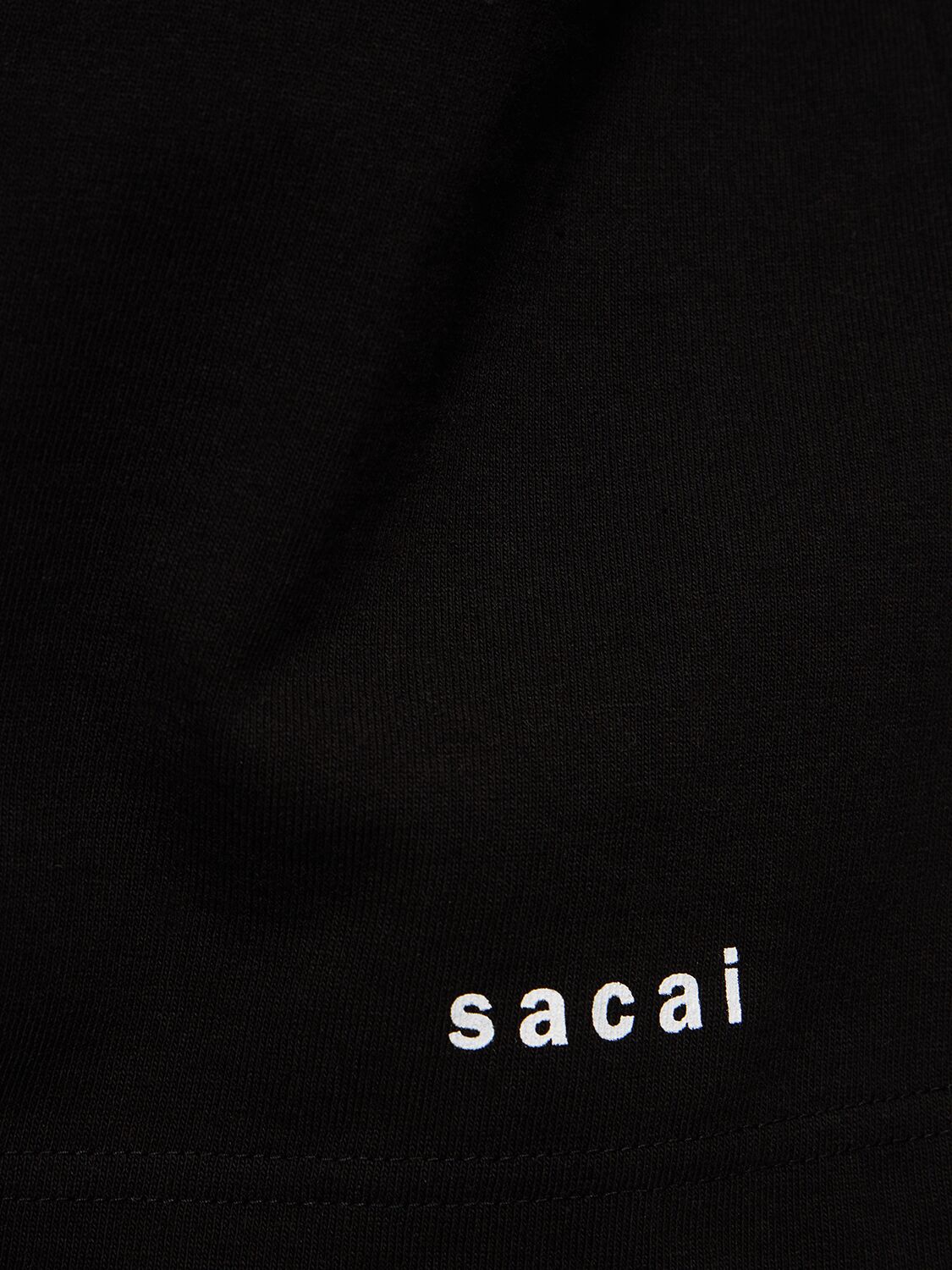 Shop Sacai Jersey Logo T-shirt In 멀티 블랙