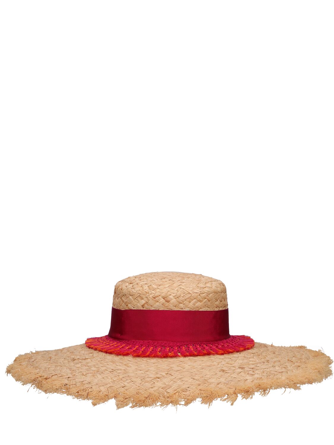 Image of Mia Fringed Raffia Straw Hat