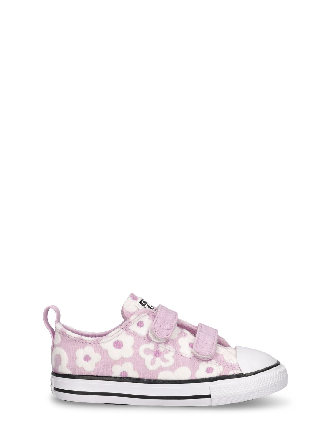Image of Embroidered Flower Canvas Strap Sneakers