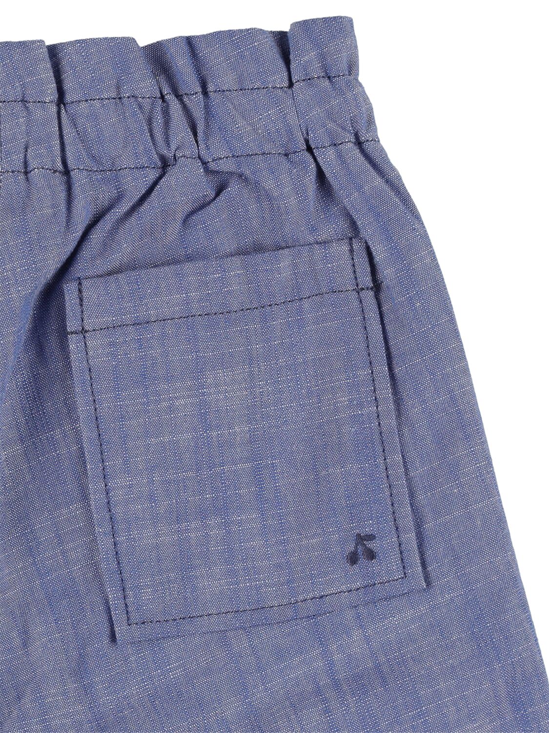 Shop Bonpoint Poplin Cotton Shorts In Blue