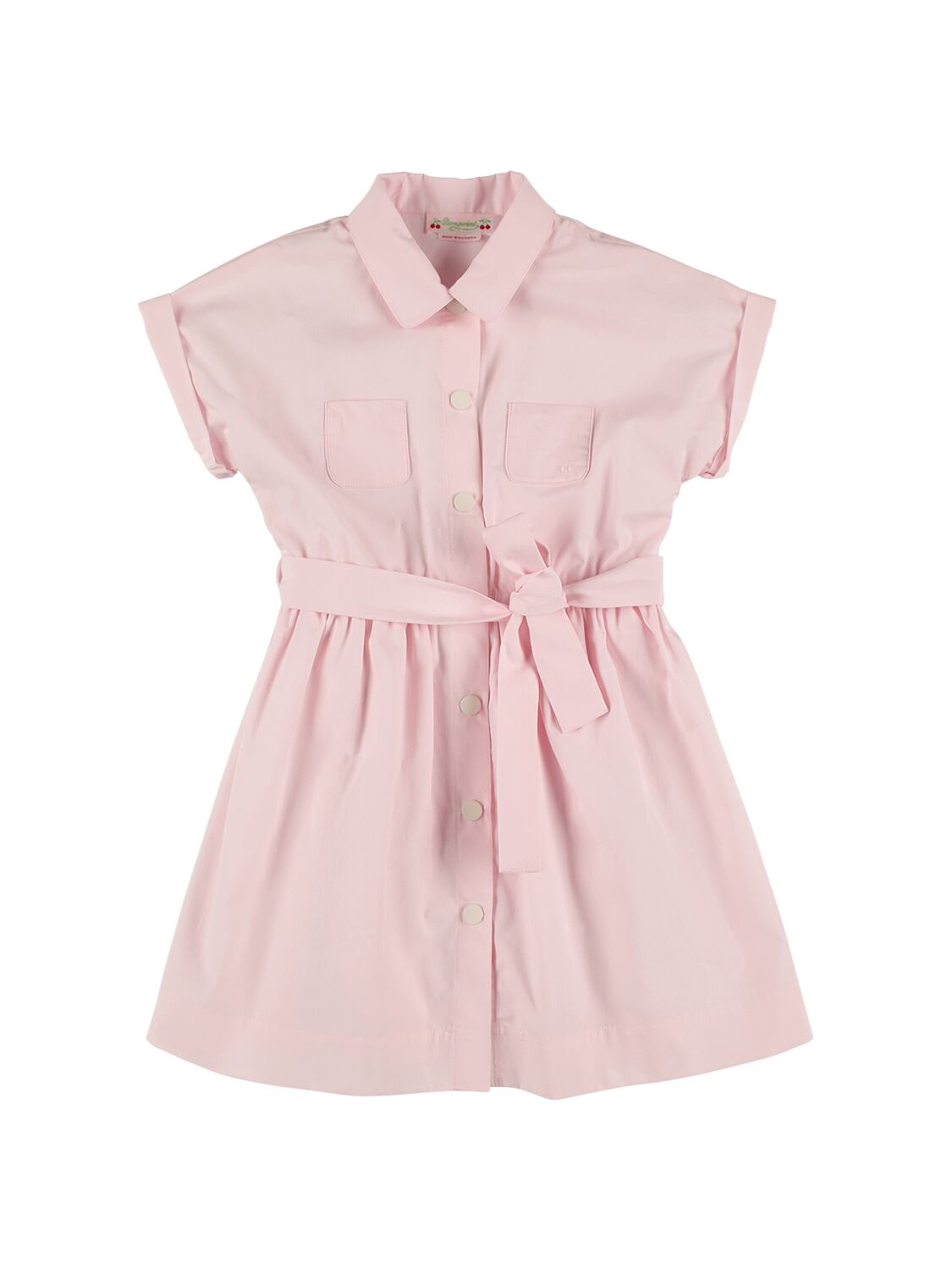 Bonpoint Kids' Cotton Poplin Dress W/belt In Pink