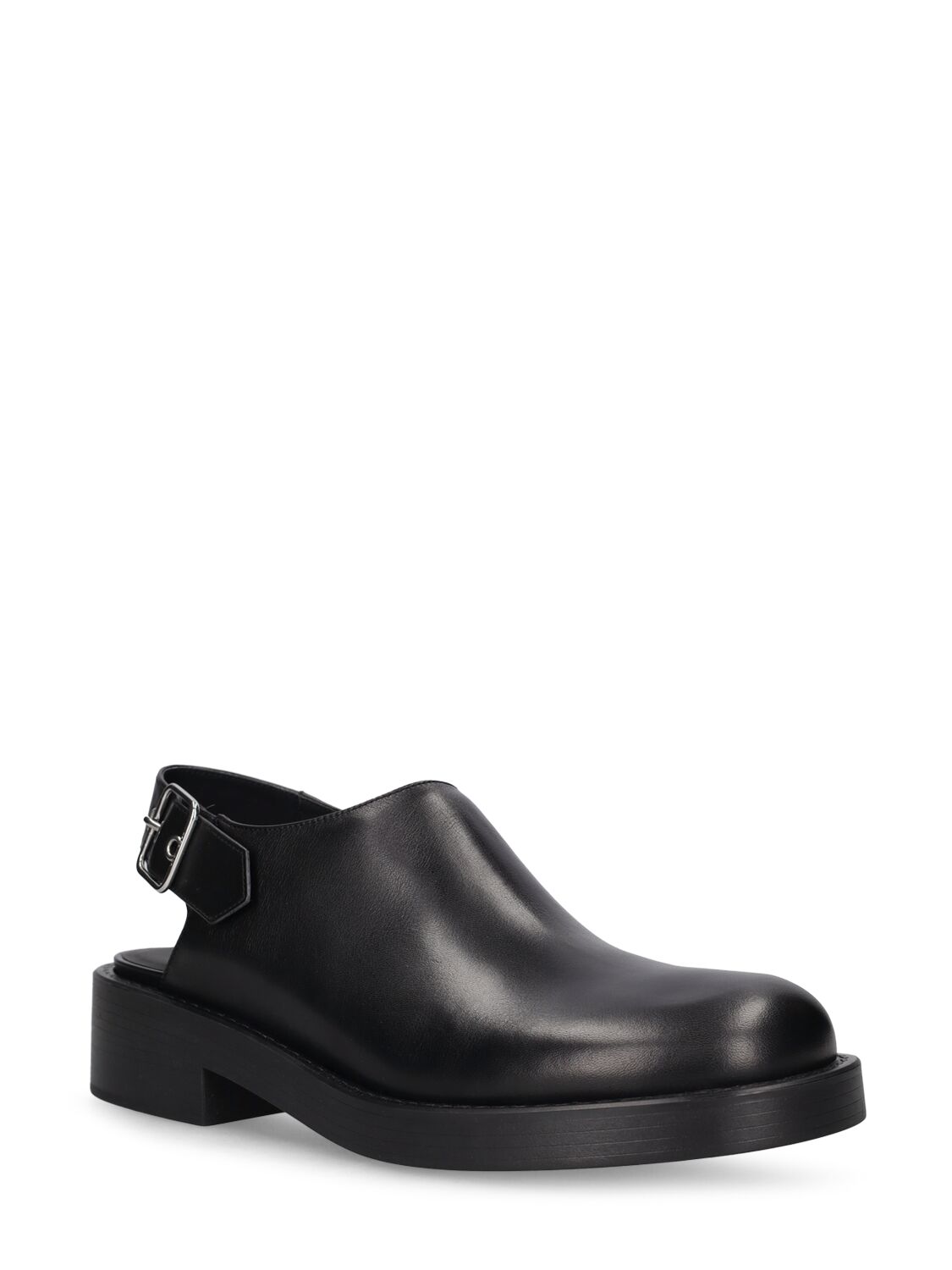 Shop Courrèges Gogo Leather Clogs In Black