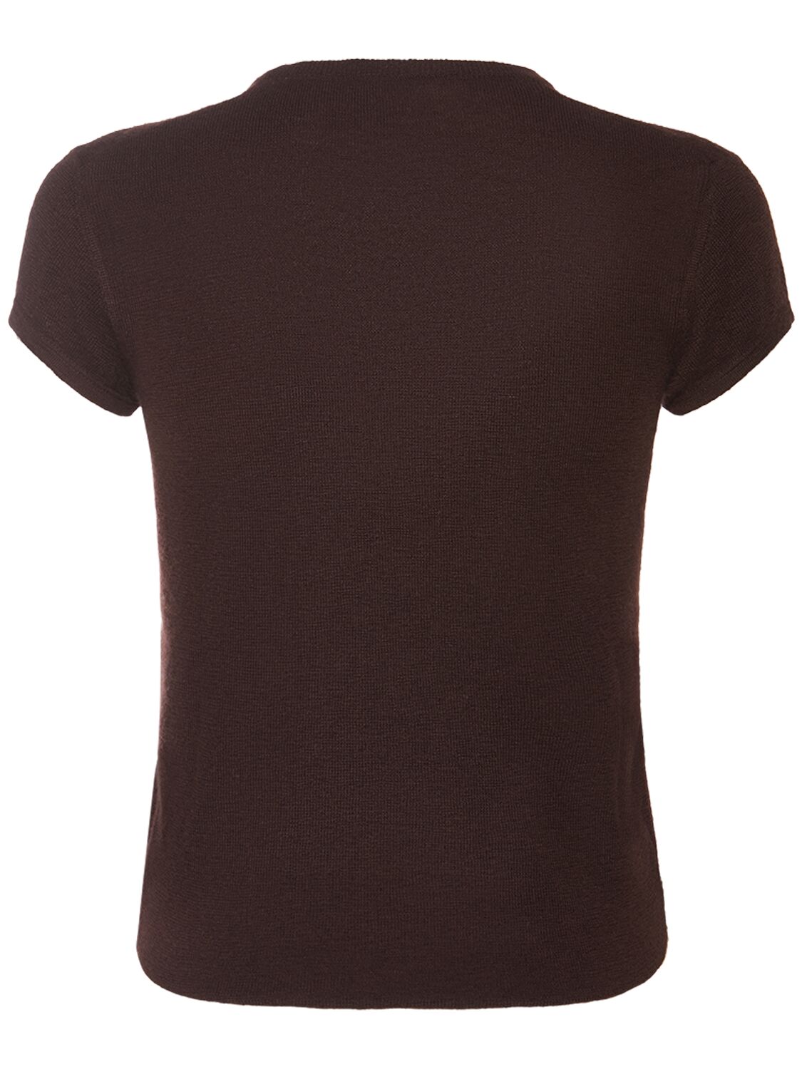 Shop Tom Ford Cashmere & Silk Knit Short Sleeve Top In Brown