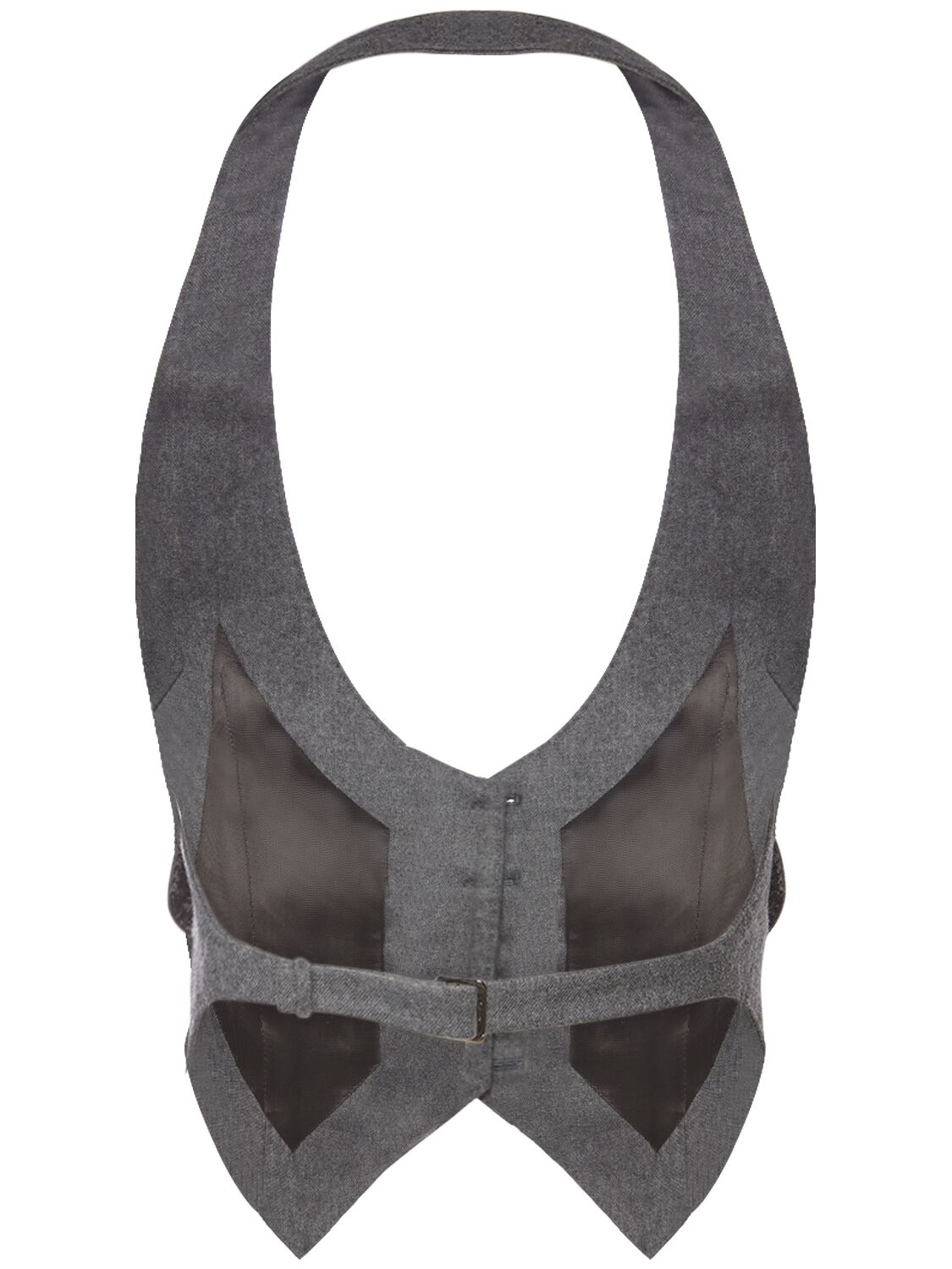 Shop Tom Ford Open Back Wool Vest In Grey