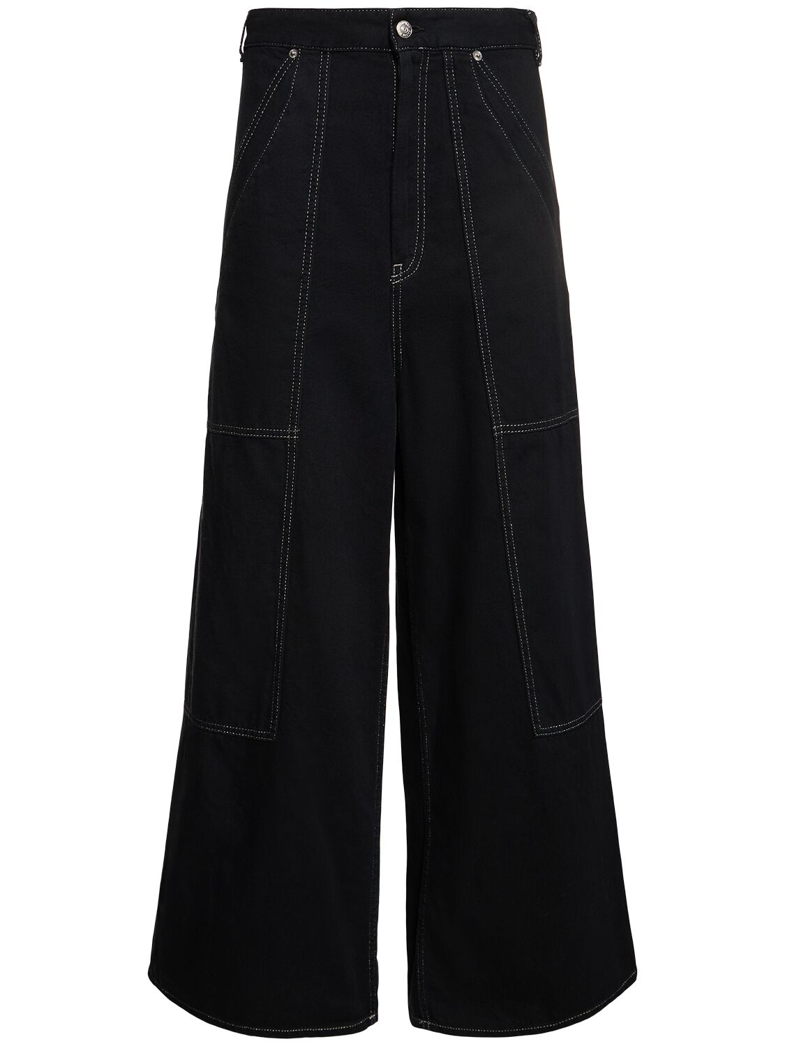 Mm6 Maison Margiela Wide Leg 5-pocket Denim Jeans In Black